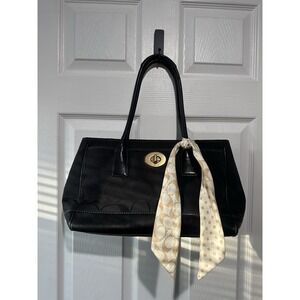 Coach Vintage Canvas and Leather Handbag Double Handle Monogram Bag 11558
